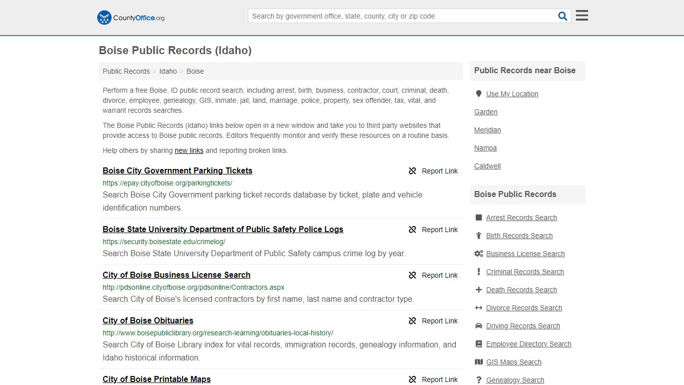 Boise Public Records (Idaho) - County Office